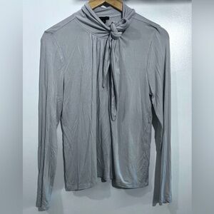 Ann Taylor Gray Long Sleeve Blouse